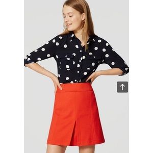 LOFT Polka Dot Utility Blouse